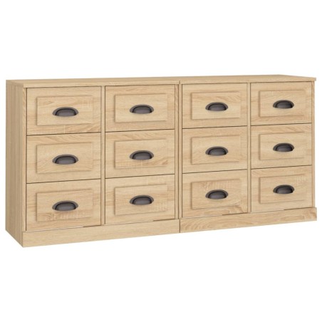 Credenze 2 pz Rovere Sonoma in Legno Multistrato