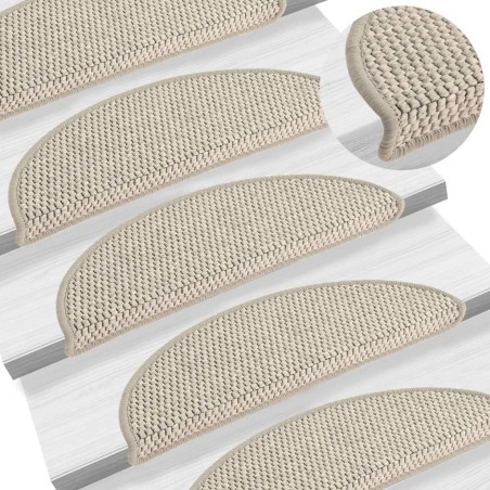 vidaXL Tappeti Autoadesivi Scale Aspetto Sisal 15pz 56x17x3cm Argento
