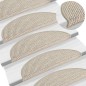 vidaXL Tappeti Autoadesivi Scale Aspetto Sisal 15pz 56x17x3cm Argento vidaXL Tappeti Autoadesivi Scale Aspetto Sisal 15pz 56x17x3cm Argento