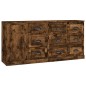 Credenze 3 pz Rovere Fumo in Legno Multistrato Credenze 3 pz Rovere Fumo in Legno Multistrato