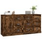 Credenze 3 pz Rovere Fumo in Legno Multistrato Credenze 3 pz Rovere Fumo in Legno Multistrato