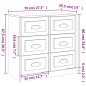 Credenze 3 pz Rovere Fumo in Legno Multistrato Credenze 3 pz Rovere Fumo in Legno Multistrato