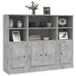 Credenze 3 pz Grigio Cemento in Legno Multistrato Credenze 3 pz Grigio Cemento in Legno Multistrato