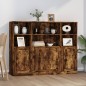 Credenze 3 pz Rovere Fumo in Legno Multistrato Credenze 3 pz Rovere Fumo in Legno Multistrato