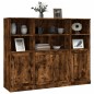 Credenze 3 pz Rovere Fumo in Legno Multistrato Credenze 3 pz Rovere Fumo in Legno Multistrato