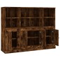 Credenze 3 pz Rovere Fumo in Legno Multistrato Credenze 3 pz Rovere Fumo in Legno Multistrato
