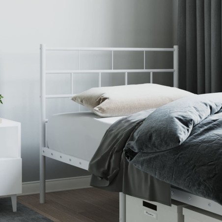 vidaXL Testiera in Metallo Bianco 75 cm