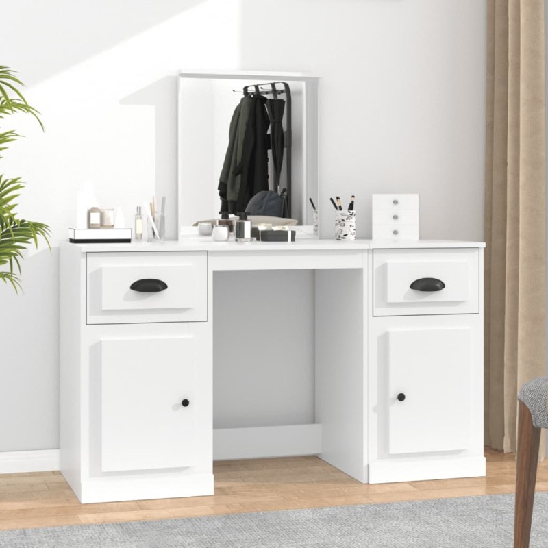 Toeletta con Specchio Bianco 130x50x132,5 cm Toeletta con Specchio Bianco 130x50x132,5 cm