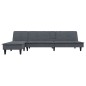 vidaXL Divano Letto a L Grigio Scuro 255x140x70 cm in Velluto vidaXL Divano Letto a L Grigio Scuro 255x140x70 cm in Velluto
