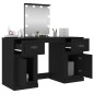Toeletta con LED Nero 130x50x132,5 cm Toeletta con LED Nero 130x50x132,5 cm
