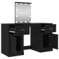 Toeletta con LED Nero 130x50x132,5 cm Toeletta con LED Nero 130x50x132,5 cm
