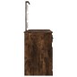 Toeletta con LED Rovere Fumo 130x50x132,5 cm Toeletta con LED Rovere Fumo 130x50x132,5 cm