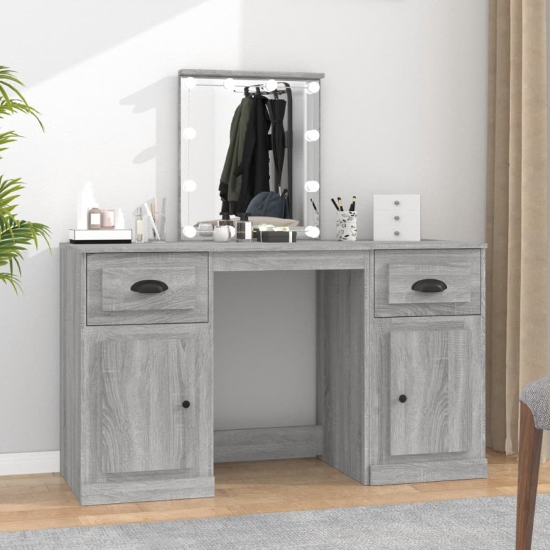 Toeletta con LED Grigio Sonoma 130x50x132,5 cm Toeletta con LED Grigio Sonoma 130x50x132,5 cm