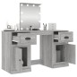 Toeletta con LED Grigio Sonoma 130x50x132,5 cm Toeletta con LED Grigio Sonoma 130x50x132,5 cm