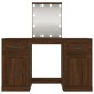 Toeletta con LED Rovere Marrone 130x50x132,5 cm Toeletta con LED Rovere Marrone 130x50x132,5 cm