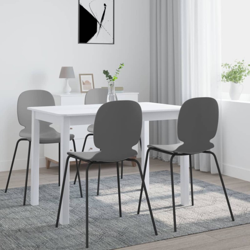 Tavolo da Pranzo Bianco 114x71x75cm in Legno Massello di Hevea Tavolo da Pranzo Bianco 114x71x75cm in Legno Massello di Hevea