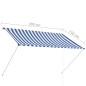 Tenda da Sole Retrattile 200x150 cm Blu e Bianco Tenda da Sole Retrattile 200x150 cm Blu e Bianco