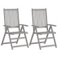 Sedie da Giardino Reclinabili 4 pz con Cuscini Massello Acacia Sedie da Giardino Reclinabili 4 pz con Cuscini Massello Acacia