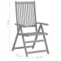 Sedie da Giardino Reclinabili 4 pz con Cuscini Massello Acacia Sedie da Giardino Reclinabili 4 pz con Cuscini Massello Acacia