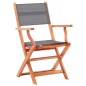 Sedie da Giardino Pieghevoli 8 pz Grigio Eucalipto e Textilene Sedie da Giardino Pieghevoli 8 pz Grigio Eucalipto e Textilene