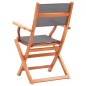Sedie da Giardino Pieghevoli 8 pz Grigio Eucalipto e Textilene Sedie da Giardino Pieghevoli 8 pz Grigio Eucalipto e Textilene