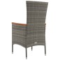 vidaXL Sedie da Giardino con Cuscini 4 pz in Polyrattan Grigie vidaXL Sedie da Giardino con Cuscini 4 pz in Polyrattan Grigie