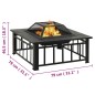 Braciere con Attizzatoio 79x79x46,5 cm XXL in Acciaio