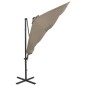 Ombrellone a Sbalzo con Palo e Luci a LED Tortora 300 cm Ombrellone a Sbalzo con Palo e Luci a LED Tortora 300 cm