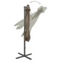 Ombrellone a Sbalzo con Palo e Luci a LED Tortora 300 cm Ombrellone a Sbalzo con Palo e Luci a LED Tortora 300 cm