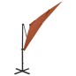 Ombrellone a Sbalzo con Palo e Luci a LED Terracotta 250 cm Ombrellone a Sbalzo con Palo e Luci a LED Terracotta 250 cm