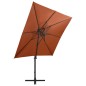 Ombrellone a Sbalzo con Palo e Luci a LED Terracotta 250 cm Ombrellone a Sbalzo con Palo e Luci a LED Terracotta 250 cm