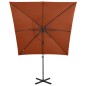 Ombrellone a Sbalzo con Palo e Luci a LED Terracotta 250 cm Ombrellone a Sbalzo con Palo e Luci a LED Terracotta 250 cm