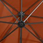 Ombrellone a Sbalzo con Palo e Luci a LED Terracotta 250 cm Ombrellone a Sbalzo con Palo e Luci a LED Terracotta 250 cm