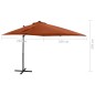 Ombrellone a Sbalzo con Palo e Luci a LED Terracotta 250 cm Ombrellone a Sbalzo con Palo e Luci a LED Terracotta 250 cm