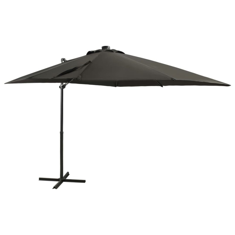 Ombrellone a Sbalzo con Palo e Luci a LED Antracite 250 cm Ombrellone a Sbalzo con Palo e Luci a LED Antracite 250 cm