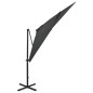 Ombrellone a Sbalzo con Palo e Luci a LED Antracite 250 cm Ombrellone a Sbalzo con Palo e Luci a LED Antracite 250 cm
