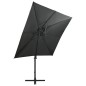 Ombrellone a Sbalzo con Palo e Luci a LED Antracite 250 cm Ombrellone a Sbalzo con Palo e Luci a LED Antracite 250 cm