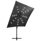 Ombrellone a Sbalzo con Palo e Luci a LED Antracite 250 cm Ombrellone a Sbalzo con Palo e Luci a LED Antracite 250 cm