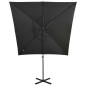 Ombrellone a Sbalzo con Palo e Luci a LED Antracite 250 cm Ombrellone a Sbalzo con Palo e Luci a LED Antracite 250 cm
