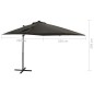 Ombrellone a Sbalzo con Palo e Luci a LED Antracite 250 cm Ombrellone a Sbalzo con Palo e Luci a LED Antracite 250 cm