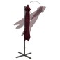 Ombrellone a Sbalzo con Palo e Luci a LED Rosso Bordò 300 cm Ombrellone a Sbalzo con Palo e Luci a LED Rosso Bordò 300 cm