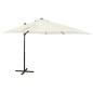 Ombrellone a Sbalzo con Palo e Luci a LED Sabbia 250 cm Ombrellone a Sbalzo con Palo e Luci a LED Sabbia 250 cm