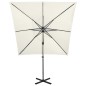 Ombrellone a Sbalzo con Palo e Luci a LED Sabbia 250 cm Ombrellone a Sbalzo con Palo e Luci a LED Sabbia 250 cm
