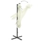 Ombrellone a Sbalzo con Palo e Luci a LED Sabbia 250 cm Ombrellone a Sbalzo con Palo e Luci a LED Sabbia 250 cm