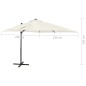 Ombrellone a Sbalzo con Palo e Luci a LED Sabbia 250 cm Ombrellone a Sbalzo con Palo e Luci a LED Sabbia 250 cm