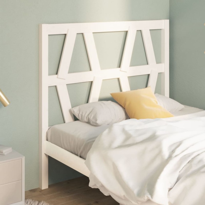 Testiera per Letto Bianca 96x4x100 cm in Legno Massello di Pino Testiera per Letto Bianca 96x4x100 cm in Legno Massello di Pino