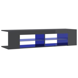 Mobile Porta TV con Luci LED Grigio Lucido 135x39x30 cm