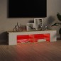Mobile Porta TV con Luci LED Bianco e Sonoma 135x39x30 cm Mobile Porta TV con Luci LED Bianco e Sonoma 135x39x30 cm