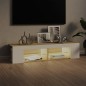 Mobile Porta TV con Luci LED Bianco e Sonoma 135x39x30 cm Mobile Porta TV con Luci LED Bianco e Sonoma 135x39x30 cm