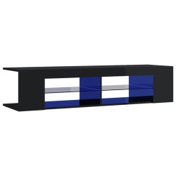 Mobile Porta TV con Luci LED Nero Lucido 135x39x30 cm